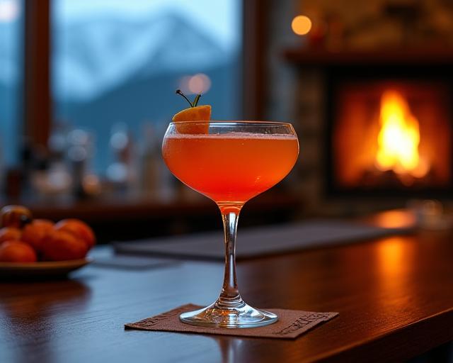 Ein kunstvoll gemixter Cocktail in der Bellevue Bar & Lounge