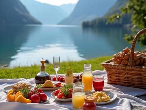 Gourmet-Picknick am Seeufer in St. Moritz