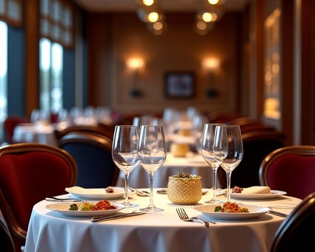 Elegantes Ambiente im Gourmetrestaurant Le Sommet