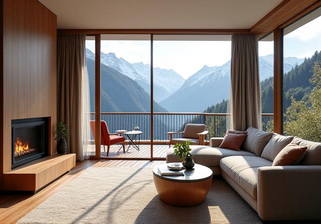 Geräumige Alpine Suite mit Panoramafenstern